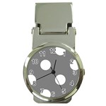 Polka Dots - White on Gray Money Clip Watch