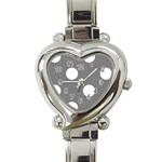 Polka Dots - White on Gray Heart Italian Charm Watch