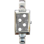 Polka Dots - White on Gray Rectangle Italian Charm Watch
