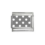 Polka Dots - White on Gray Italian Charm (9mm)