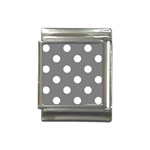 Polka Dots - White on Gray Italian Charm (13mm)