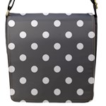 Polka Dots - White on Gray Flap Closure Messenger Bag (S)