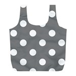 Polka Dots - White on Gray Full Print Recycle Bag (L)