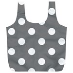 Polka Dots - White on Gray Full Print Recycle Bag (XL)