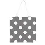 Polka Dots - White on Gray Grocery Light Tote Bag