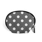 Polka Dots - White on Gray Accessory Pouch (Small)