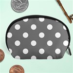 Polka Dots - White on Gray Accessory Pouch (Large)