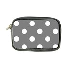 Polka Dots - White on Gray Coin Purse