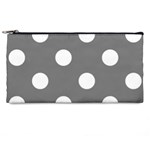 Polka Dots - White on Gray Pencil Case