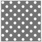 Polka Dots - White on Gray Canvas 16  x 16 