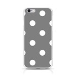 Polka Dots - White on Gray Apple iPhone 6/6S Silicone Case (Transparent)