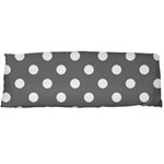 Polka Dots - White on Gray Body Pillow Case (Dakimakura) (One Side)