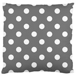 Polka Dots - White on Gray Large Cushion Case (One Side)