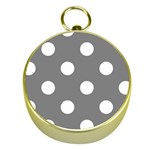 Polka Dots - White on Gray Gold Compass