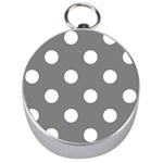 Polka Dots - White on Gray Silver Compass