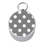 Polka Dots - White on Gray Silver Compass (Mini)