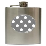 Polka Dots - White on Gray Hip Flask (6 oz)
