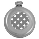 Polka Dots - White on Gray Hip Flask (5 oz)