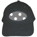 Polka Dots - White on Gray Black Cap