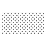 Polka Dots - Gray on White Satin Shawl