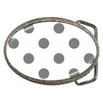 Polka Dots - Gray on White Belt Buckle