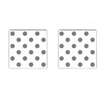 Polka Dots - Gray on White Cufflinks (Square)