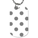 Polka Dots - Gray on White Dog Tag (Two Sides)