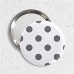 Polka Dots - Gray on White 2.25  Handbag Mirror