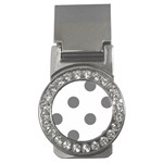 Polka Dots - Gray on White Money Clip (CZ)