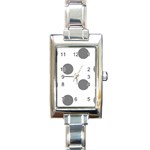 Polka Dots - Gray on White Rectangle Italian Charm Watch