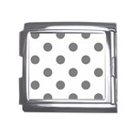 Polka Dots - Gray on White Mega Link Italian Charm (18mm)
