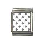 Polka Dots - Gray on White Italian Charm (13mm)