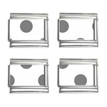 Polka Dots - Gray on White 9mm Italian Charm (4 pack)