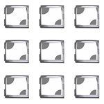 Polka Dots - Gray on White Mega Link Italian Charm (9 pack)