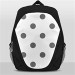 Polka Dots - Gray on White Backpack Bag
