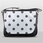 Polka Dots - Gray on White Messenger Bag