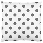 Polka Dots - Gray on White Large Cushion Case (Two Sides)