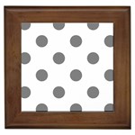 Polka Dots - Gray on White Framed Tile