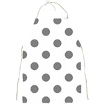 Polka Dots - Gray on White Full Print Apron