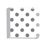 Polka Dots - Gray on White 4 x 4  Acrylic Photo Block
