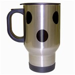 Polka Dots - Gray on White Travel Mug (Silver Gray)