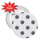 Polka Dots - Gray on White 2.25  Button (10 pack)