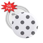 Polka Dots - Gray on White 2.25  Button (100 pack)