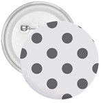 Polka Dots - Gray on White 3  Button