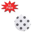 Polka Dots - Gray on White 1  Mini Magnet (10 pack)