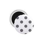 Polka Dots - Gray on White 1.75  Magnet
