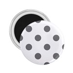 Polka Dots - Gray on White 2.25  Magnet