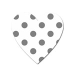 Polka Dots - Gray on White Magnet (Heart)