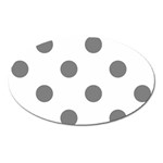 Polka Dots - Gray on White Magnet (Oval)