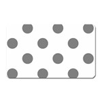 Polka Dots - Gray on White Magnet (Rectangular)